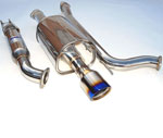 Invidia Civic Si Coupe Q300 70mm Titanium Rolled Tip Cat-Back Exhaust System; 2006-2011