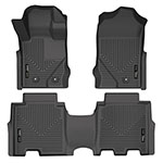 Husky Liners 2021 Ford Bronco 4 Door Weatherbeater Front & 2nd Seat Floor Liners - Black; 2021-2024