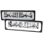 SPEC-D Tuning Chevrolet C10 Bumper Light With LED Bar Chrome Housing & Clear Lens; 1988-1998