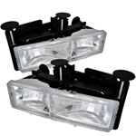 Spec-D Tuning Chevrolet C10 Euro Headlight Chrome; 1988-1998