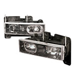 Spec-D Tuning Chevrolet C10 Crystal Housing Headlights Chrome; 1988-1998