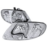 Dodge Caravan Euro Headlights Chrome Housing; 2001-2005