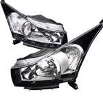 Spec-D Tuning Chevrolet Cruze Crystal Housing Headlight Black; 2011-2013