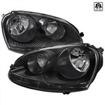 Spec-D Tuning Volkswagen Golf Euro Headlight Black Housing; 2005-2010