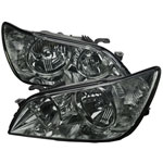 SPEC-D Tuning Lexus IS300 Euro Headlights Smoke; 2001-2005