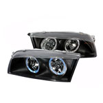 Spec-D Tuning Mitsubishi Mirage Crystal Housing Headlights Black; 1997-2001