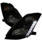 SPEC-D Tuning Nissan 350Z Projector Headlights - Smoke With Black Housing - HID Model Only; 2003-2005