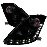 SPEC-D Tuning Nissan 350Z Projector Headlights - Smoke With Black Housing - HID Model Only; 2006-2009