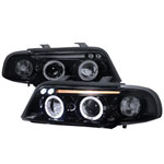 Spec-D Tuning Audi A4 Projector Headlight Gloss Black Housing Smoke Lens; 1996-1999