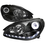 Spec-D Tuning Mercedes Benz W220 S-Class Projector Headlights - Black; 2000-2006