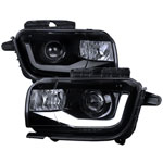 SPEC-D Tuning Chevrolet Camaro Projector Headlight Glossy Black Smoke Lens; 2010-2013