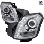 Spec-D Tuning Cadillac Cts Halo Projector Headlight Chrome - Not Compatible With Factory Xenon