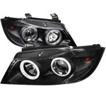 Spec-D Tuning Bmw E90 Projector Headlight Black Housing Aith Daylight Ring Kit