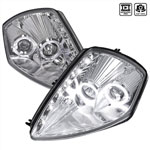 Spec-D Tuning Mitsubishi Eclipse Led Halo Projector Headlight Chrome Housing; 2000-2005