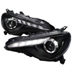 Spec-D Tuning Scion Frs Projector Headlight Black Housing With Led; 2012-2014