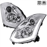 SPEC-D Tuning Infiniti G35 Projector Headlight With Sequential Signal For 2 Door Models With Factory Xenon Chrome; 2003-2005