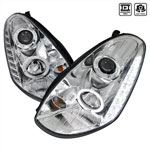 Spec-D Tuning Infiniti G35 Projector Headlight Chrome Housing Sedan Model; 2005-2006