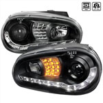 Spec-D Vw Golf R8 Style Projector Headlights; 1999-2003