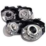 Spec-D Tuning Acura Integra 2/4 Doors Dual Halo Projector Headlights Chrome; 1998-2001