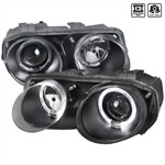 SPEC-D Tuning Acura Integra Projector Headlights - Black; 1998-2001