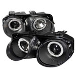 Spec-D Tuning Acura Integra 2/4 Doors Dual Halo Projector Headlights Black; 1998-2001