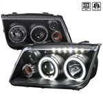 Spec-D Tuning Volkswagen Jetta Projector Headlight Black Housing; 1999-2004