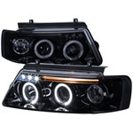 Spec-D Tuning Volkswagen Passat Smoked Lens Gloss Black Housing Projector Headlights; 1997-1997