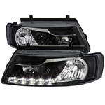 Spec-D Tuning Volkswagen Passat R8 Style Projector Headlight Black Housing; 1997-1997