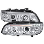 Spec-D Tuning Bmw E53 X5 Halo Led Projector Headlight Chrome Housing