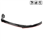 SPEC-D Tuning Nissan 350Z Front Bumper Lip Glossy Black With Red Trim; 2003-2005