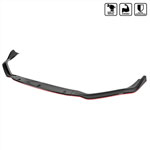 SPEC-D Tuning Lexus IS250 Is350 Is200T F-Sport Front Bumper Lip Glossy Black With Red Trim; 2014-2016