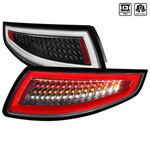 SPEC-D Tuning Porsche 911 LED Tail Lights All Black Housing With Clear Lens; 2005-2008