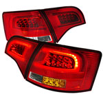 Spec-D Tuning Audi A4 Led Taillights Red Clear Wagon Only; 2005-2008