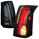 SPEC-D Tuning Cadillac CTS LED Tail Lights Black Smoke; 2003-2007