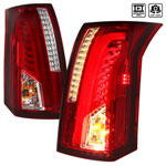 SPEC-D Tuning Cadillac CTS LED Tail Lights Red; 2003-2007