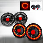 Spec-D Tuning Chevrolet Corvette Led Tail Lights Black; 2005-2007