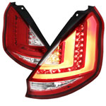 Spec-D Tuning Ford Fiesta Led Tail Lights Red; 2011-2012