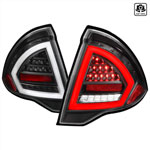 SPEC-D Tuning Ford Fusion LED Light Bar Tail Lights - Black Housing/Clear Lens - White Bar; 2010-2012