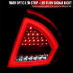 SPEC-D Tuning Ford Fusion LED Light Bar Tail Light - Chrome Housing With Red Clear Lens - White Light Bar; 2010-2012