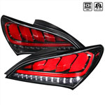 SPEC-D Tuning Hyundai Genesis 2Dr LED Tail Lights Glossy Black With Sequential; 2010-2015