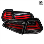 SPEC-D Tuning Volkswagen Golf Mk7 Mk7 LED Tail Lights - Glossy Black With Clear Lens