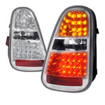 Spec-D Tuning Mini Cooper Led Tail Lights Chrome Housing; 2005-2006