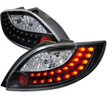 Spec-D Tuning Mazda 2 Black Housing Led Tail Lights; 2011-2012