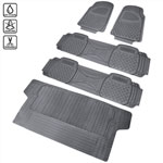 SPEC-D Tuning Pvc Floor Mat 4 Pieces Set Grey & Trunk Piece