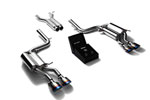 ARMYTRIX Stainless Steel Valvetronic Catback Exhaust System Mercedes Benz W204 C63 with Quad Blue Tips; 2008-2014