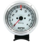 EQUUS 3-3/8 Dia Tachometer 8000 RPM White Dial