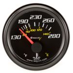 EQUUS 2.0 Dia Water Temp Gauge Black 130-280