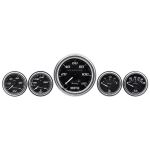 EQUUS 5-Piece Gauge Set Black Face/Chrome Bezel