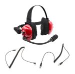 RUGGED RADIOS Headset Track Talk Red Linkable Intercom