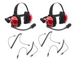 RUGGED RADIOS Headset Track Talk Red Linkable Intercom 2 Pack